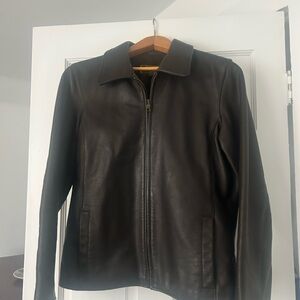 Eddie Bauer Men's Dark Brown Leather Jacket